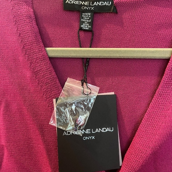 Adrienne Landau NWT Wrap Faux Fur Removable Cuff Sangria Long Sleeve Top Size M - Picture 5 of 5